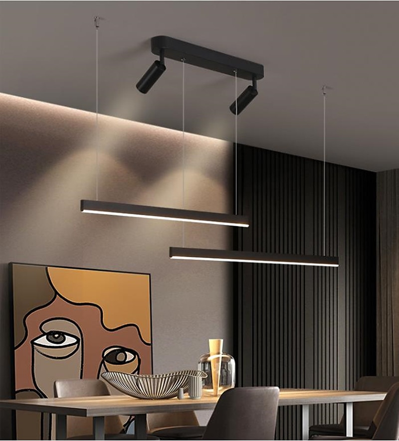 lampada a sospensione a led nera 110 cm luce a isola con faretti lampadario in alluminio stile artistico stile moderno eleganti finiture verniciate artistiche 110-120 v 220-240 v del 2025 a $315.29 –P6