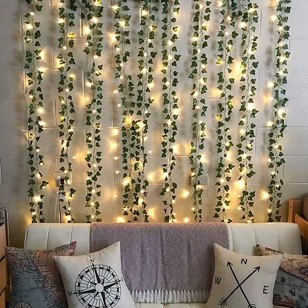 Elegant Wedding Party Reception 2M Solar LED String Lights with Ivy Leaves - Warm White, 8 Modes IP65 Waterproof Outdoor Hanging Lights for Yard, Fence, Wall, Home Decor 2025 - $12.49 –P14