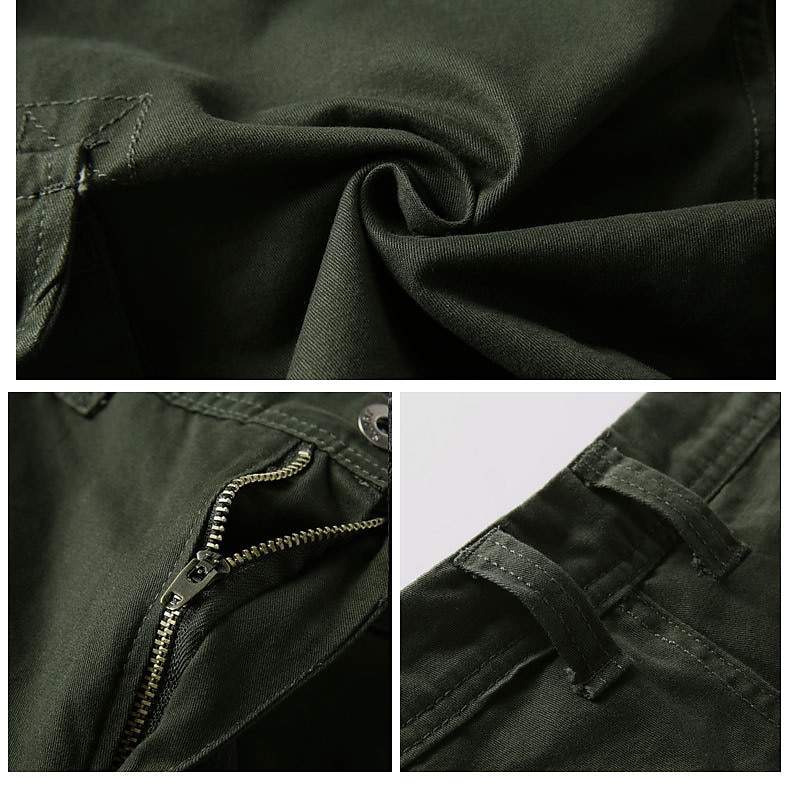 Herren Cargo Shorts Kurze Hosen Kurze Hose für Wanderer Militär Sommer Außen Regular Fit 10" Ripstop Atmungsaktiv Schnelltrocknend Multi Pocket Kurze Hose Unten Knielänge Schwarz Armeegrün Baumwolle 2025 - $23.99 –P11