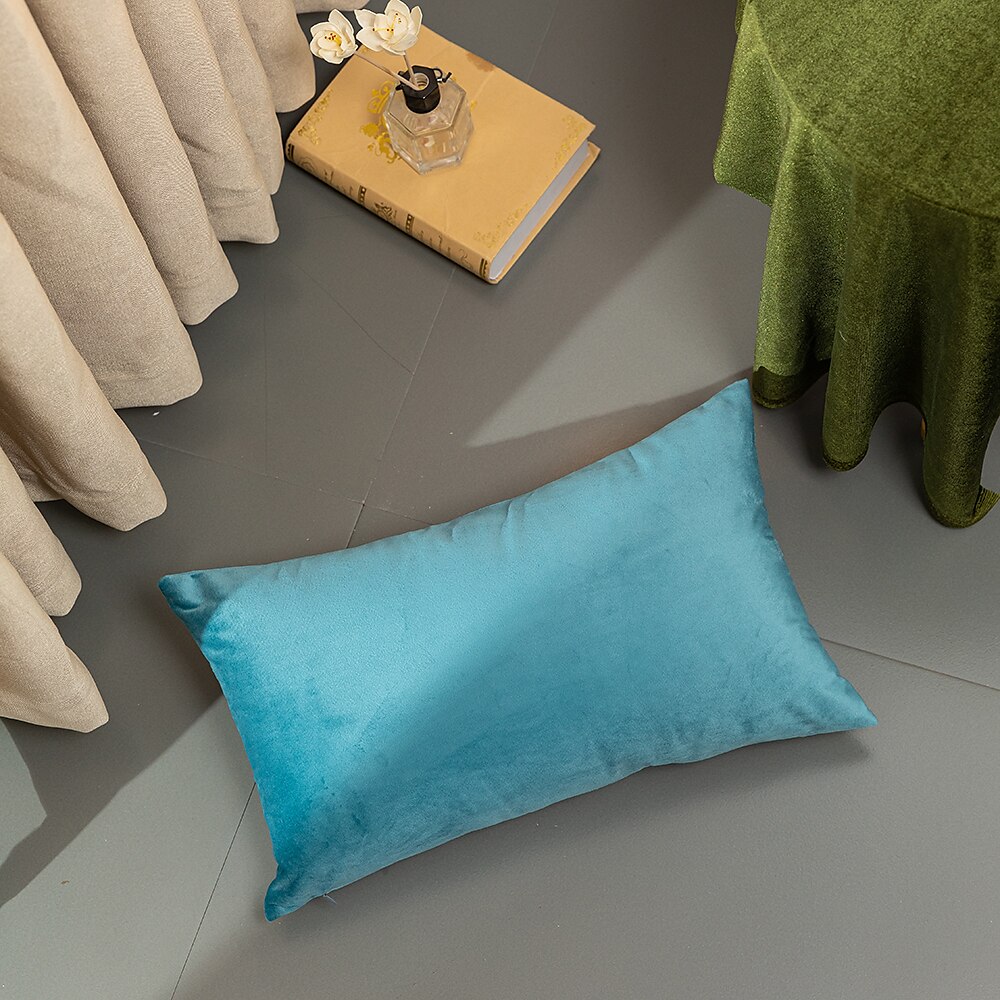 dekorative kasteputer høst putetrekk putetrekk moderne enkel tykk nederlandsk fløyel ensfarget sofa stue soverom 1 stk rosa blå salvie grønn lilla 2025 - $10.99 –P2