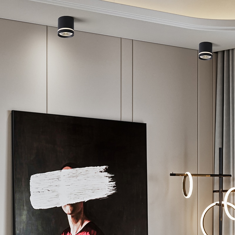 foco led luz de techo 5 cm formas geométricas luces empotradas aluminio estilo artístico elegantes acabados pintados led moderno 2026 - $47.99 –P4