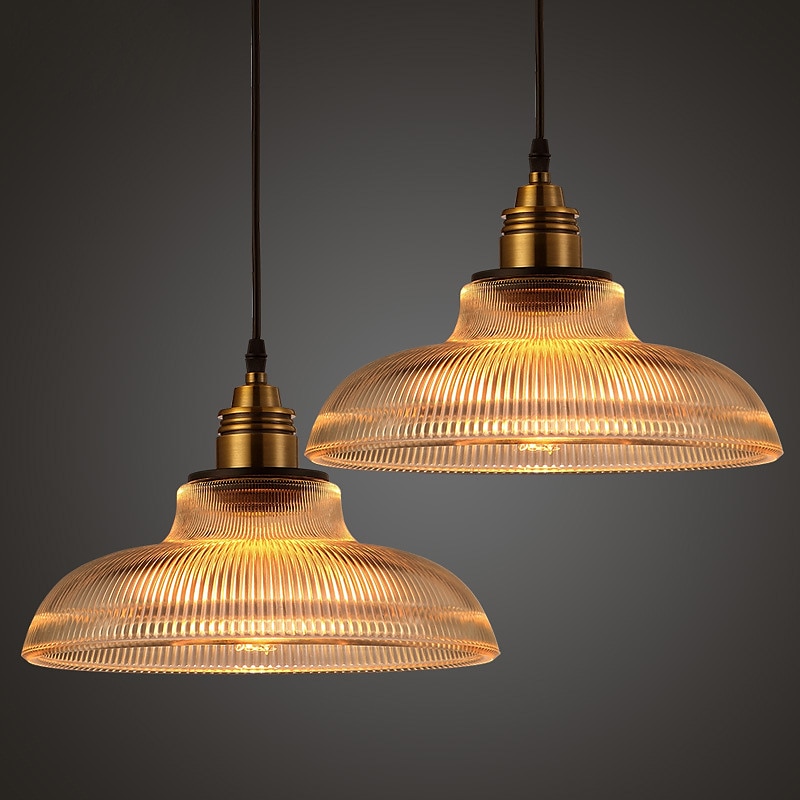 30cm LED Pendant Light Glass Metal Vintage Style Country Lights Transparent Lampshade Bar Cafes Dining Room Kitchen Living Room Light 110-120V 220-240V 2025 - $249.99 –P9