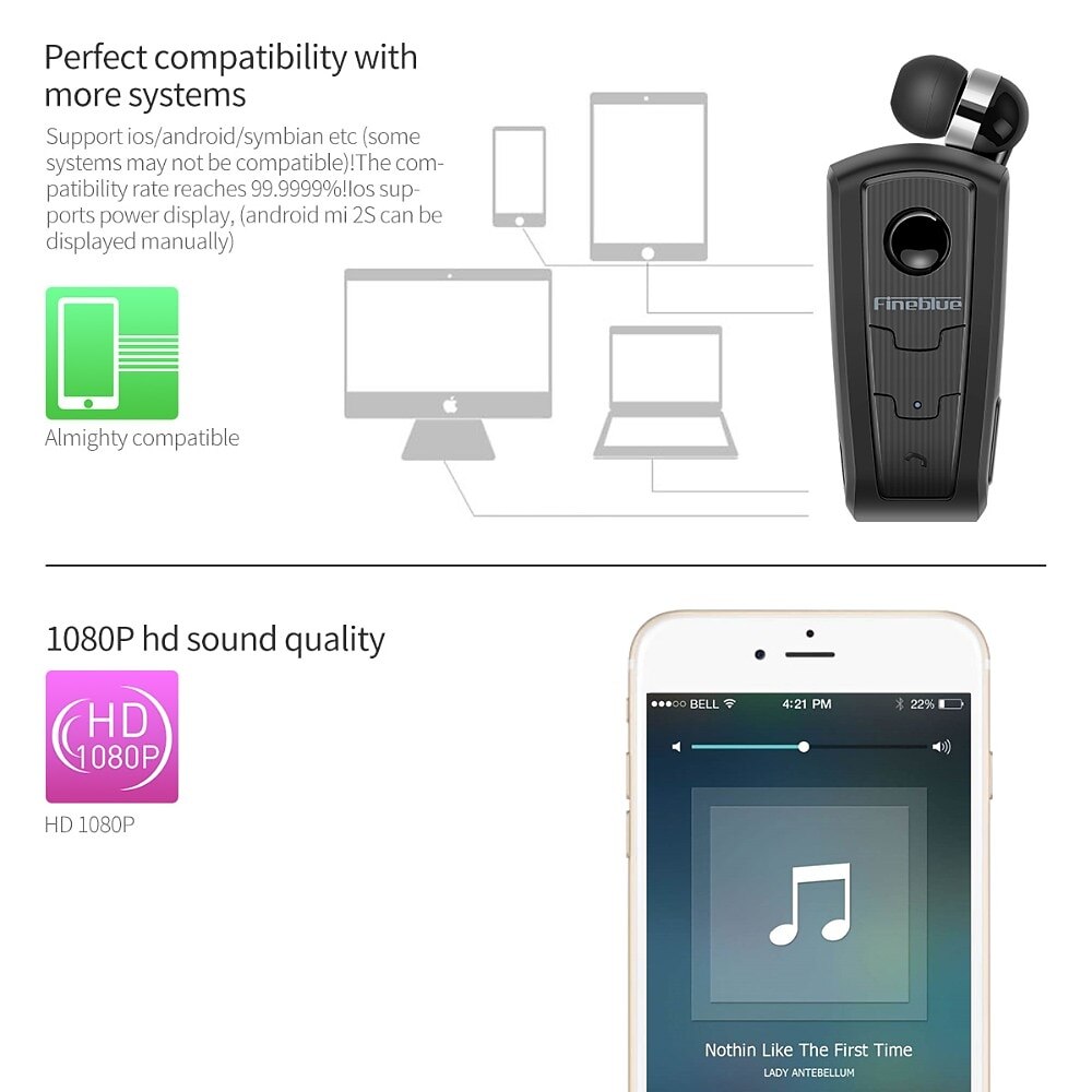 Fineblue F910 Collar Clip Bluetooth Headset Bluetooth5.0 Ergonomic Design Stereo Long Battery Life for Apple Samsung Huawei Xiaomi MI  Mobile Phone Valentine's Day Gift 2026 - $31.99 –P7