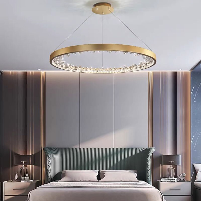 lampada a sospensione a led 60 cm lanterna desgin lampada a sospensione in metallo elettrolitico moderno 220-240v del 2025 a $699.99 –P6