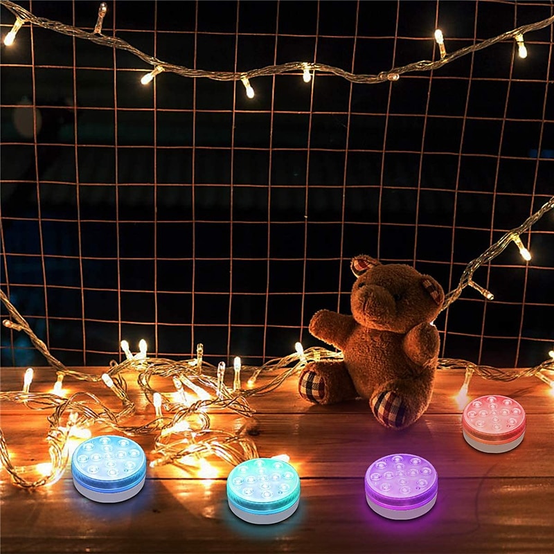 4 szt. 2 szto. 1 szt. 7 W Oświetlenie podwodne Wodoodporny Zdalnie sterowany Przygaszanie RGB Zasilanie bateriami AA Basen Nadaje się do wazonów i akwariów 13 Koraliki LED Halloween Święta 2025 - $22.33 –P2