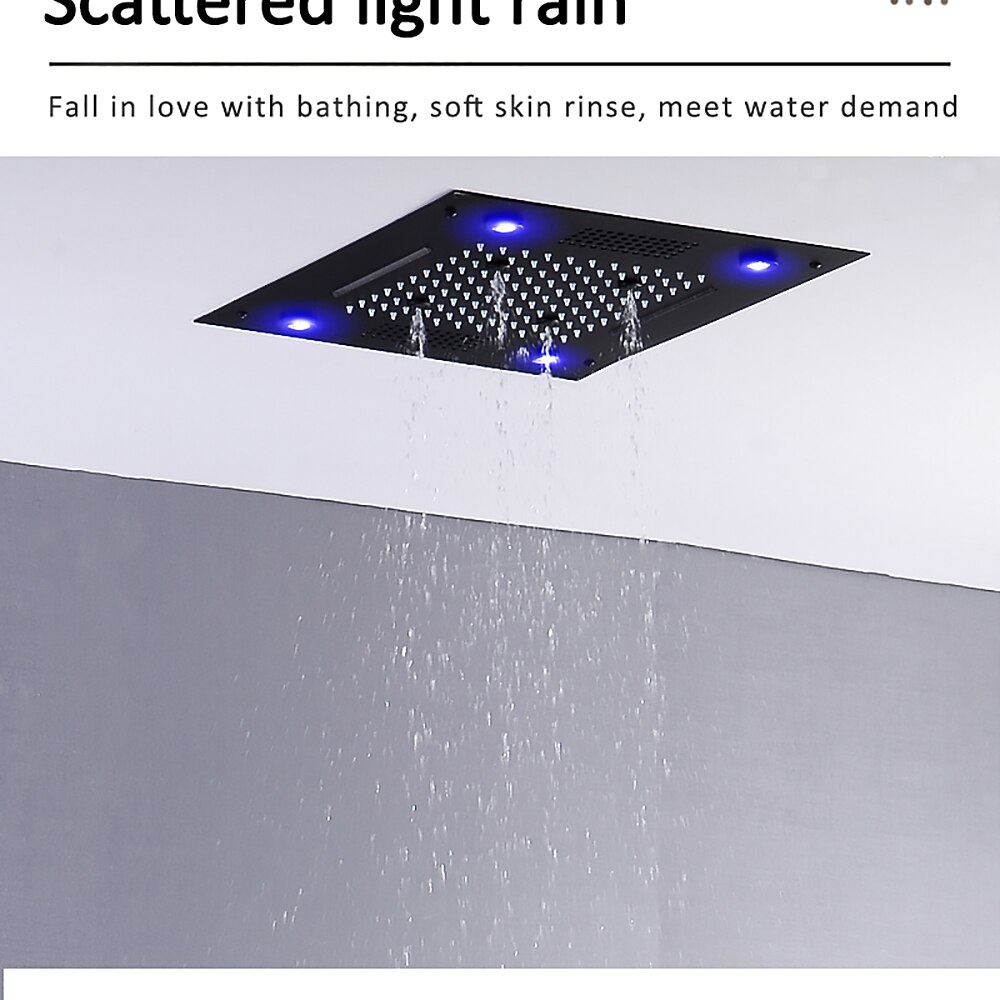 Shower Faucet,Rainfall Shower Head LED Waterfall Rain Contemporary Chrome/Painted Finishes Ceiling Mounted Bath Showerhead for Shower Room Bluetooth Remote Control Bathroom Plumbing Accessories 2025 - $809.99 –P8