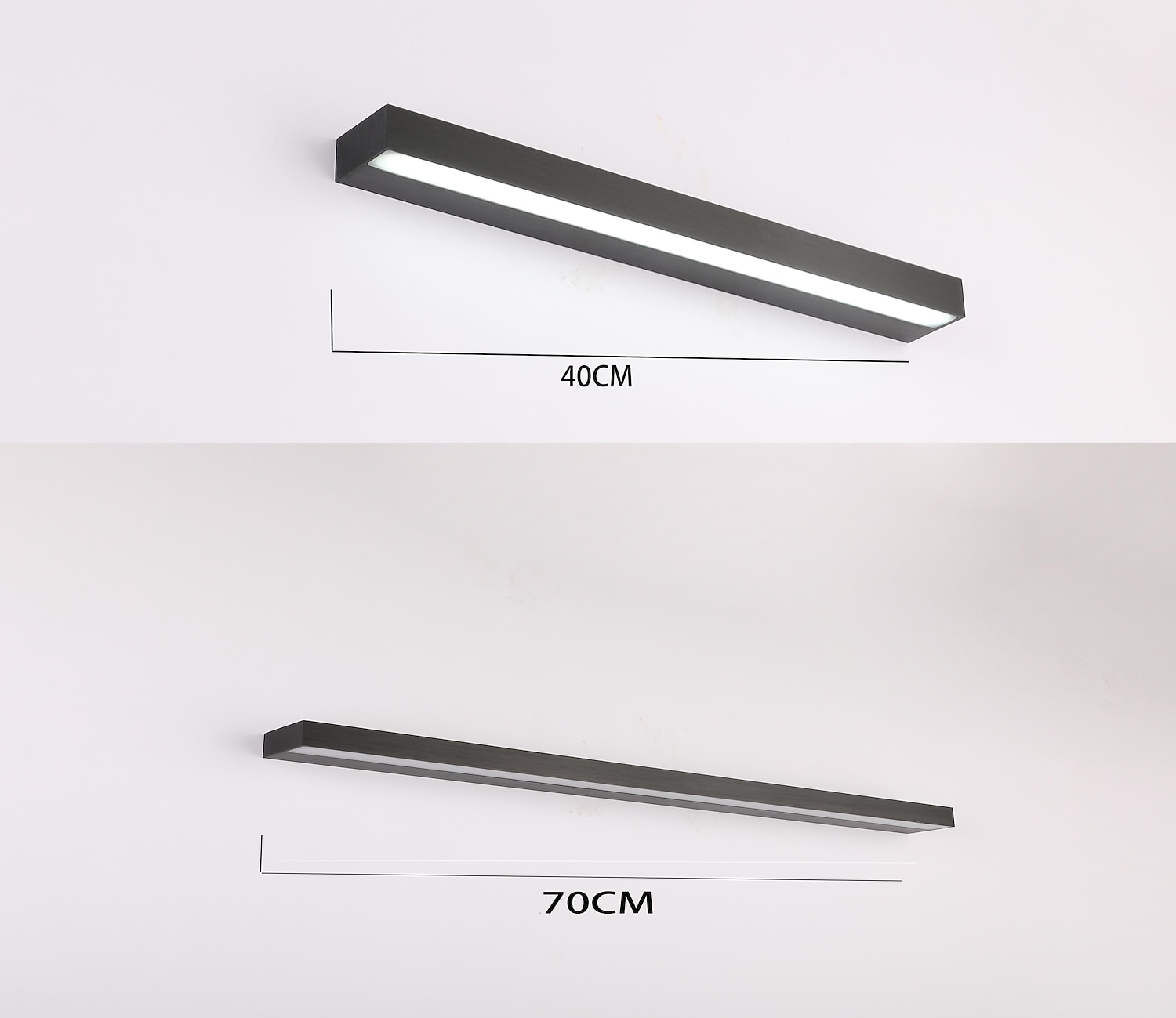 матовый светодиодный зеркальный светильник тщеславия современный черный серебристый минималистский светильник для ванной комнаты алюминиевый водонепроницаемый ip20 40 см 70 см 110-240 В 2026 - Kč1232 –P13