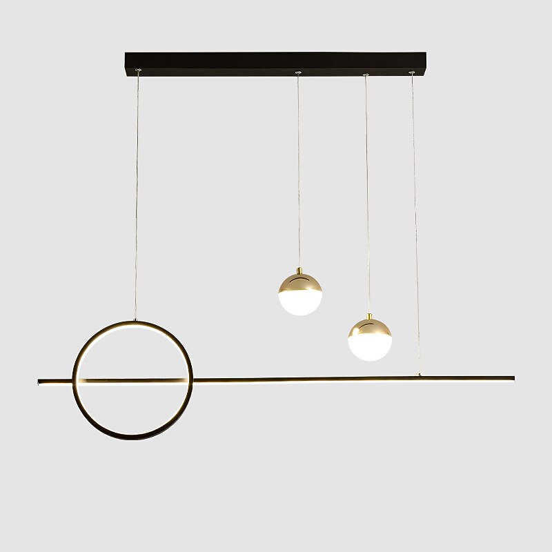 luz colgante led luz de isla de cocina moderno oro negro 80cm linterna diseño luz colgante acabados pintados de metal moderno 220-240v 110-120v 2026 - $249.99 –P4