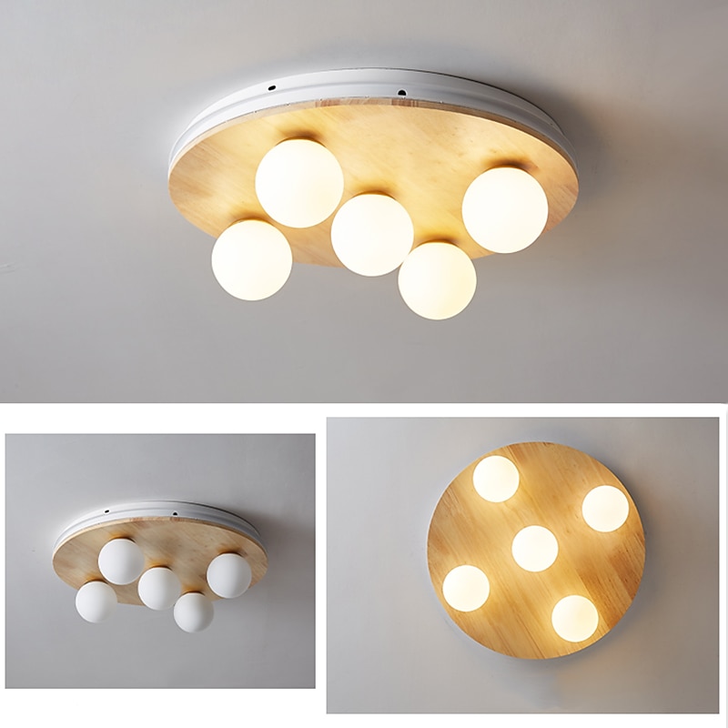 LED Deckenleuchte modernes nordisches Globe Design 50 cm Einbauleuchten Holz lackierte Oberflächen moderner nordischer Stil 220-240v 110-120v 2025 - $517.39 –P6