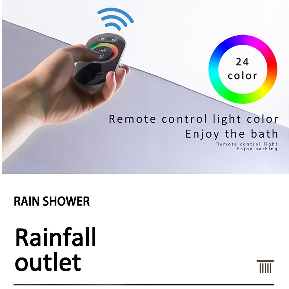 Shower Faucet,Rainfall Shower Head LED Waterfall Rain Contemporary Chrome/Painted Finishes Ceiling Mounted Bath Showerhead for Shower Room Bluetooth Remote Control Bathroom Plumbing Accessories 2025 - $809.99 –P4