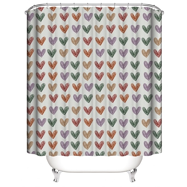 Voděodolná látková záclona do sprchy s háčky 180cm*180cm (70"*70") moderní geometrický abstraktní dekorace do koupelny 2025 - $28.99 –P9