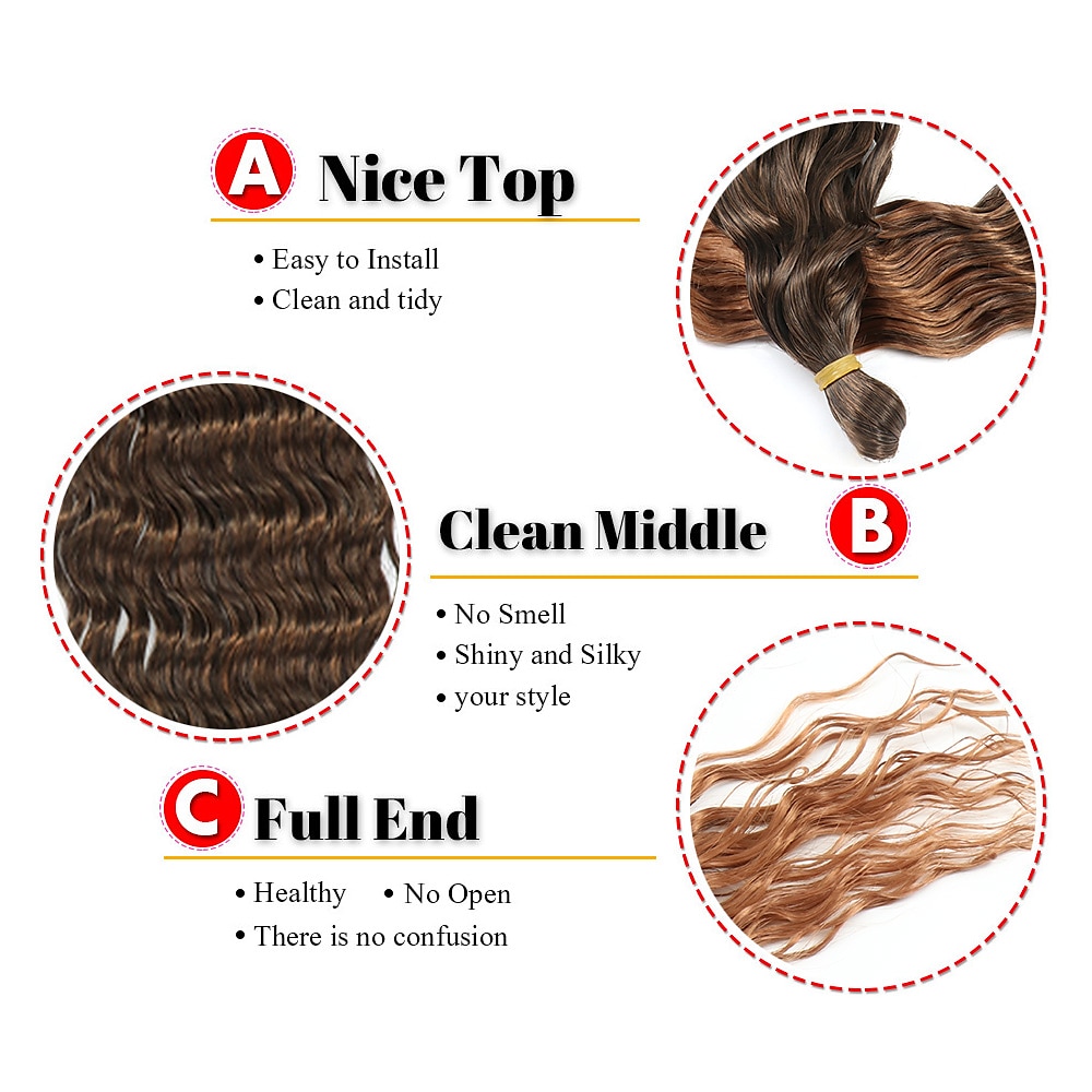 Capelli intrecciati sintetici naturali naturali intrecciati all'uncinetto da 30 pollici con riccioli afro ombre intrecciate estensioni dei capelli per le donne del 2025 a $33.99 –P3
