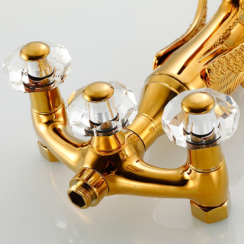 badekar armatur - moderne antikk messing veggmontering messing ventil badekar dusj blandebatterier 2026 - $404.99 –P10