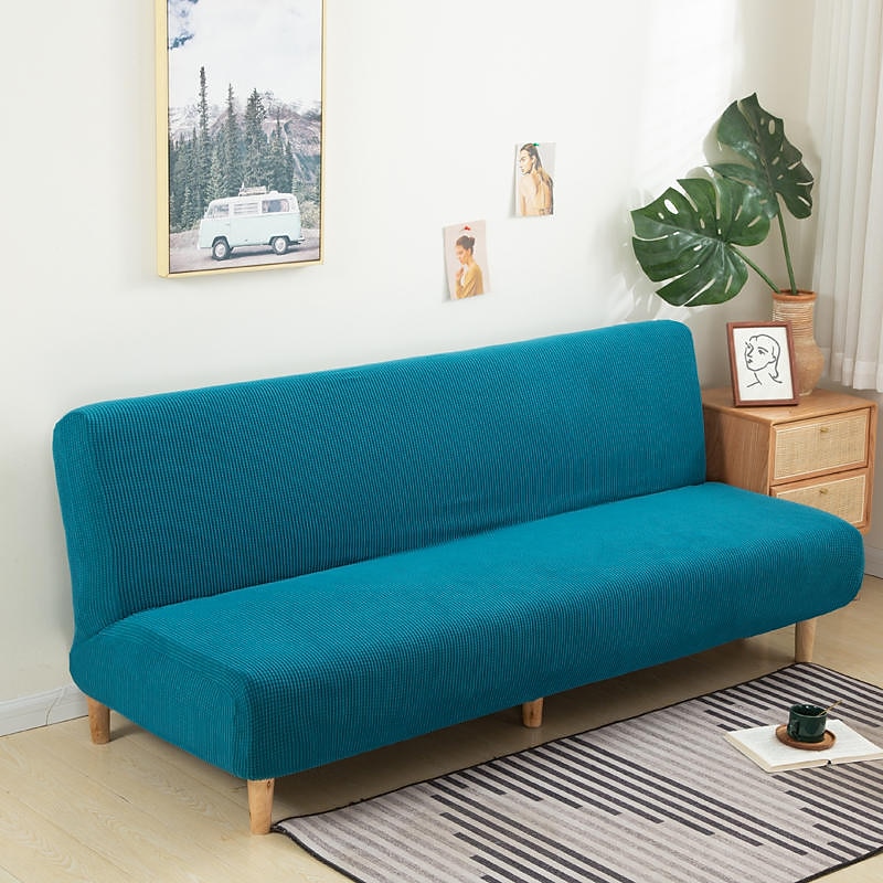 stretch futon sofatrekk burgunder slipcover elastisk sofa hvit grå vanlig sofa møbelbeskytter solid myk slitesterk vaskbar 2025 - $47.99 –P4