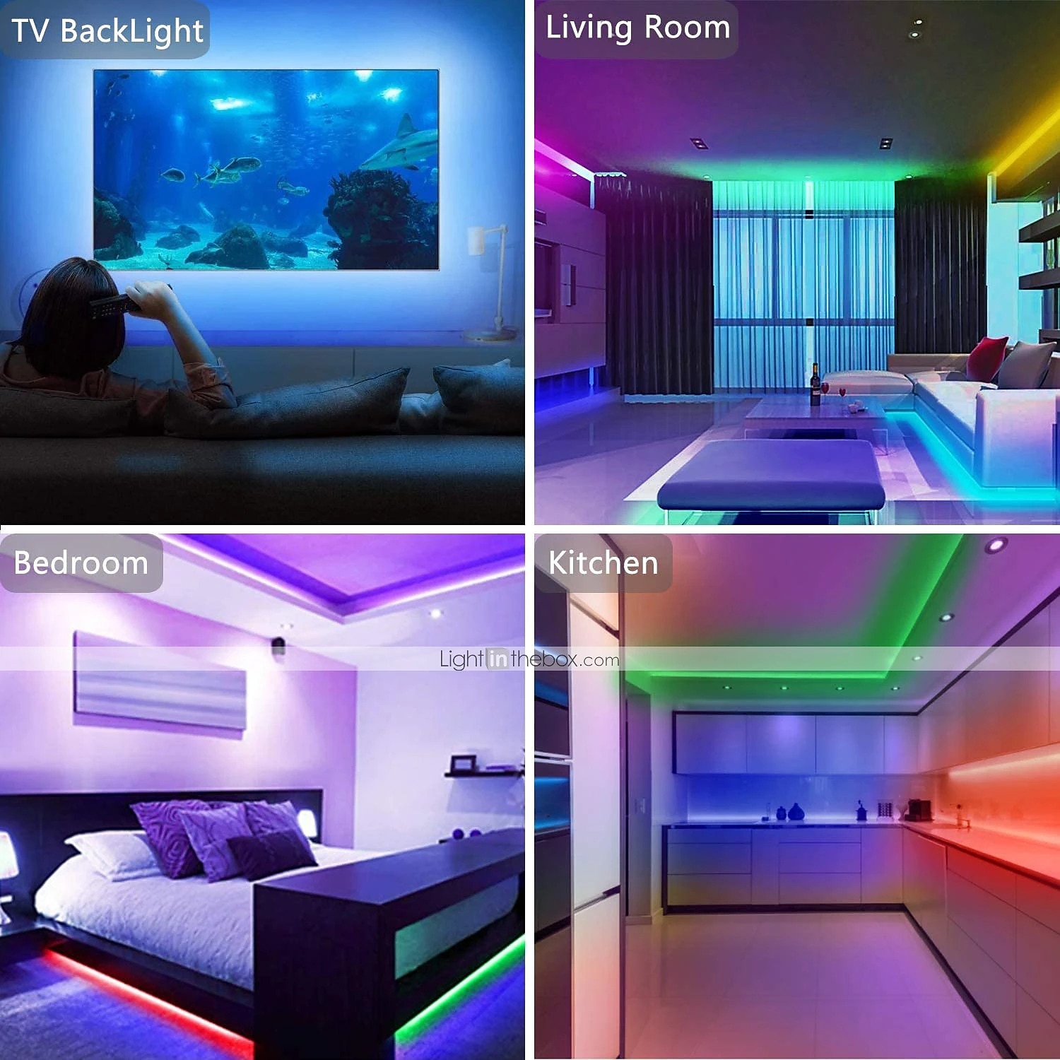 Smart RGB LED Strip Light App Control 15m 49ft 2835 SMD 810 LEDs IR 24 Key Controller Work with Alexa Google 12V 3A Adapter Kit 2025 - $40.99 –P16