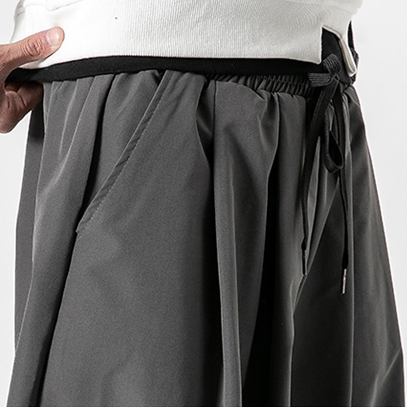 Voor heren Broek Wijde broek Harembroek Vrijetijdsbroek Baggy harembroeken Zak Breed Been Been trekkoord Effen Kleur Comfort Sport Dagelijks Streetwear Casual / sportief Zwart Grijs Micro-elastisch 2026 - $26.99 –P2