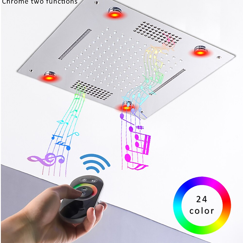 Shower Faucet,Rainfall Shower Head LED Waterfall Rain Contemporary Chrome/Painted Finishes Ceiling Mounted Bath Showerhead for Shower Room Bluetooth Remote Control Bathroom Plumbing Accessories 2025 - $809.99 –P12