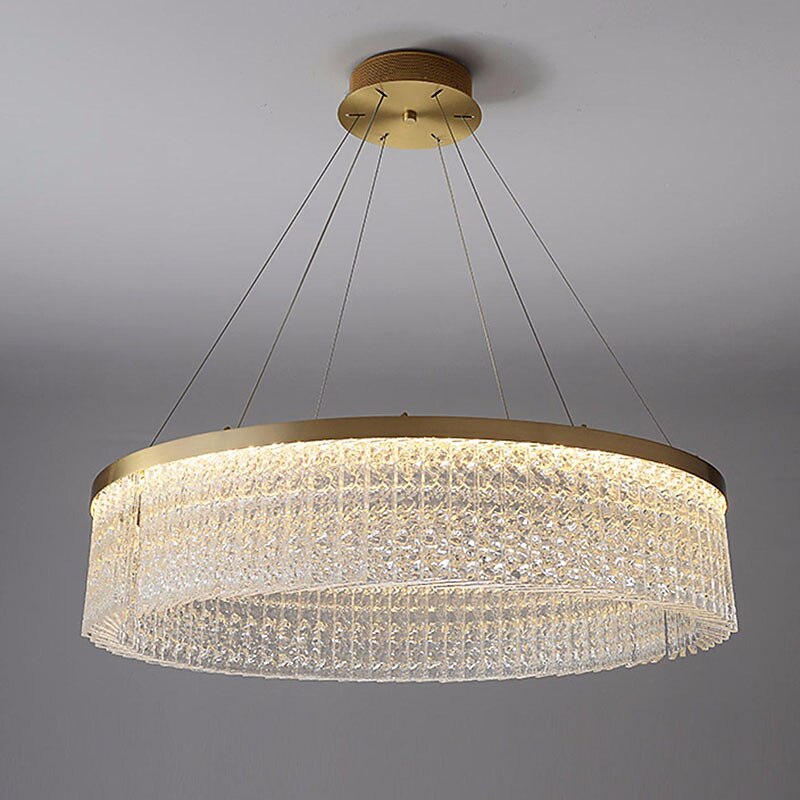 LED-taklampa glaskrona modernt guld 50cm 60cm 80cm rostfritt stål galvaniserat 220-240V 110-120V 2025 - $784.59 -P4