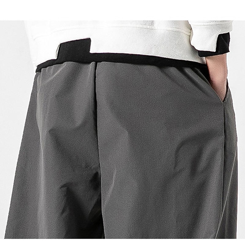 Voor heren Broek Wijde broek Harembroek Vrijetijdsbroek Baggy harembroeken Zak Breed Been Been trekkoord Effen Kleur Comfort Sport Dagelijks Streetwear Casual / sportief Zwart Grijs Micro-elastisch 2026 - $26.99 –P9