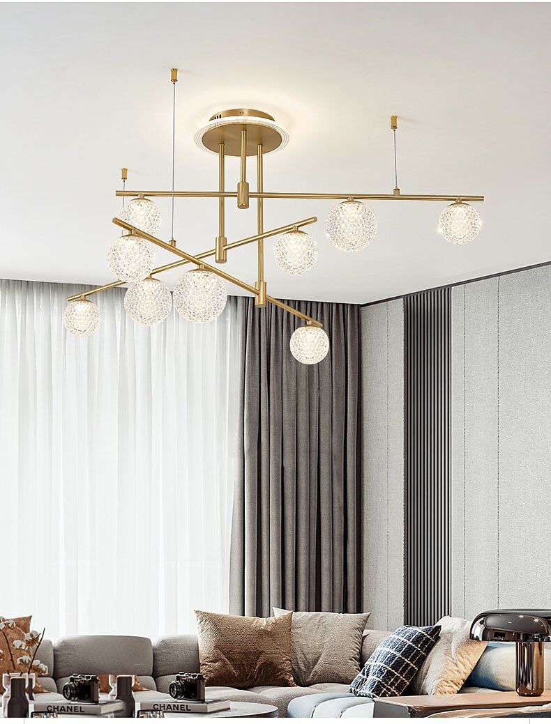 LED Ceiling Light Modern Nordic Cluster Design Chandelier Copper Modern Style Sputnik Globe Brass 9 6 Heads 84cm 105 cm 220-240V 110-120V 2025 - $1081.39 –P2
