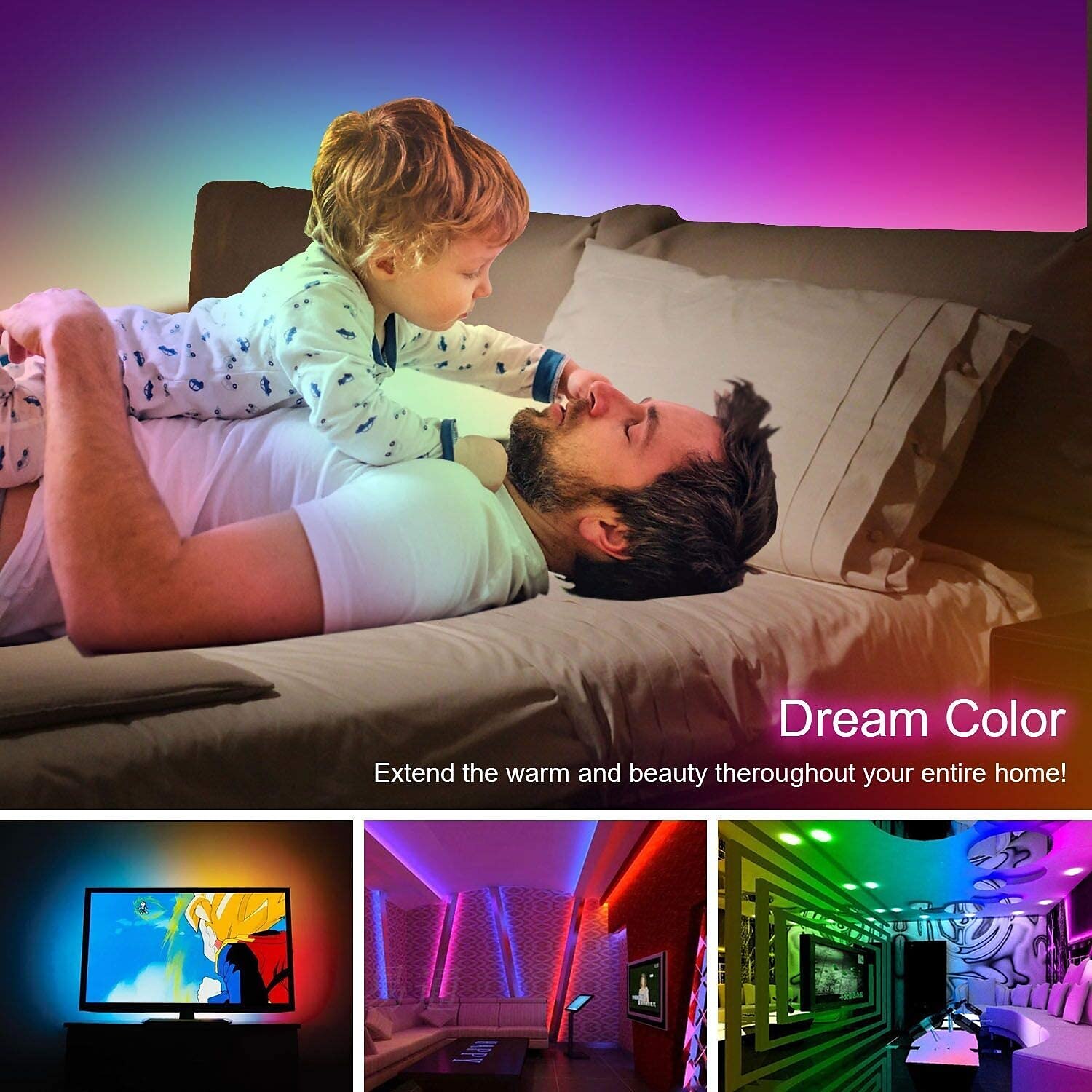 2025年 10m33ftスマートsmd5050rgbledストリップライトwifiアプリ制御音楽同期作業withalexagoogleホームキッチンテレビパーティー180ledswith24キーコントローラーdc12v  コレクション – $34.99 –P18