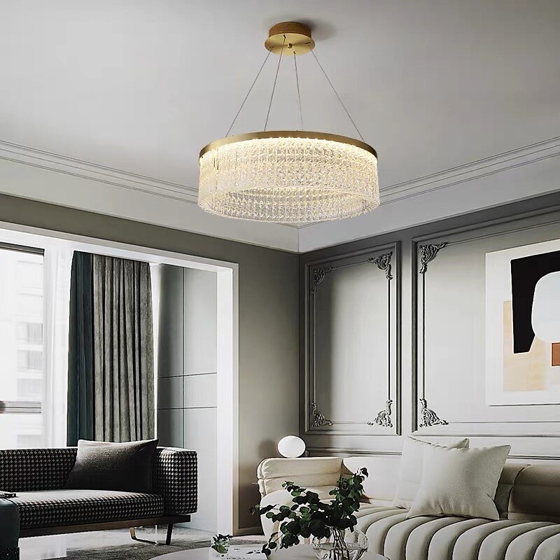 LED-taklampa glaskrona modernt guld 50cm 60cm 80cm rostfritt stål galvaniserat 220-240V 110-120V 2025 - $784.59 -P2