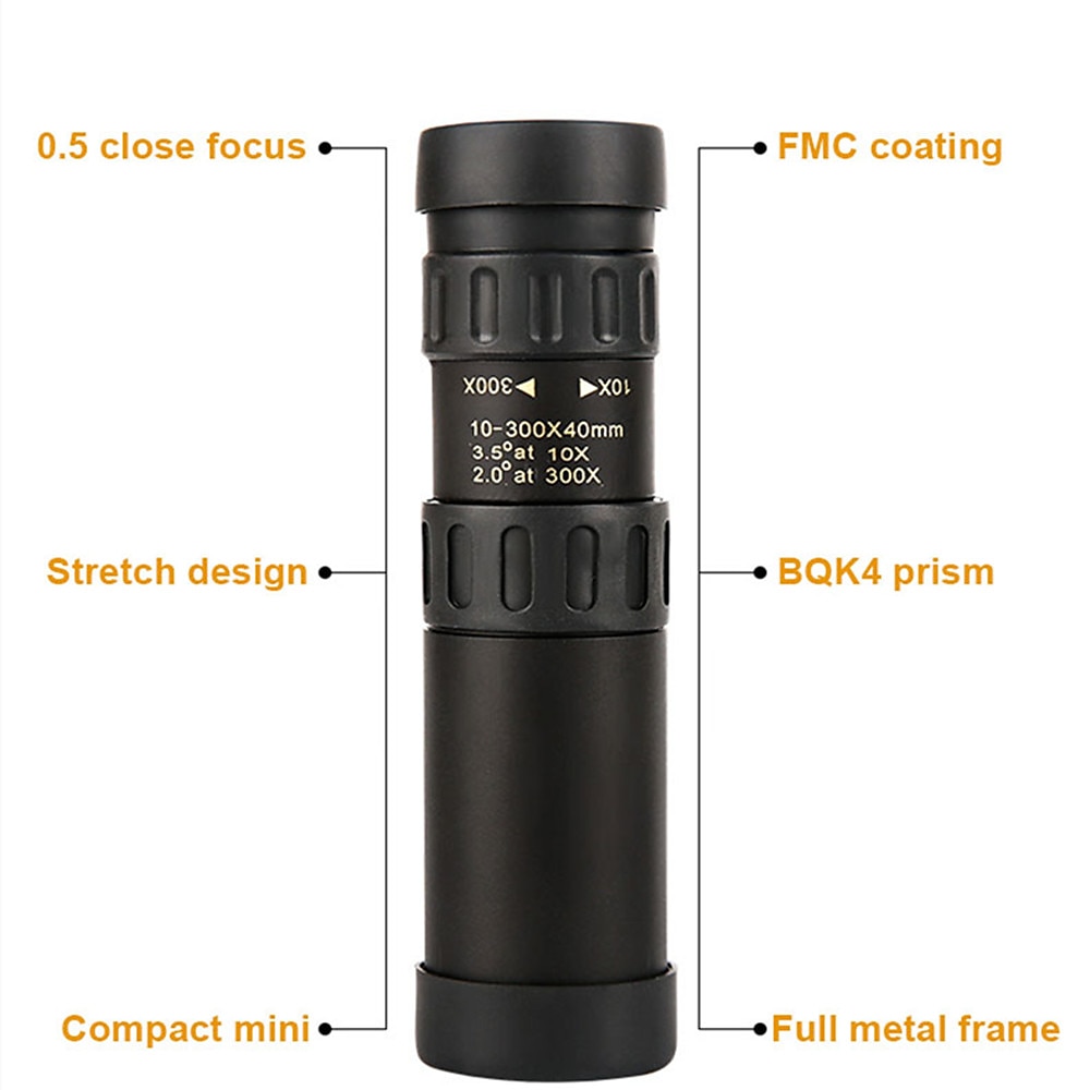 Retractable Monocular 10-300X40mm Long Range Mini with Zoom Magnification for Travel Hunting Camping and Outdoors 2025 - $26.99 –P3