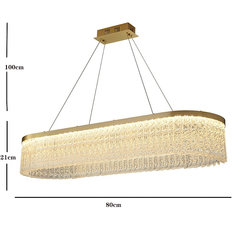 lámpara colgante de luz led lámpara de cristal luz de la isla de cocina diseño de círculo dorado moderno diseño de linterna de 80 cm metal galvanizado 220-240v 110-120v 2025 - $760.09 –P7