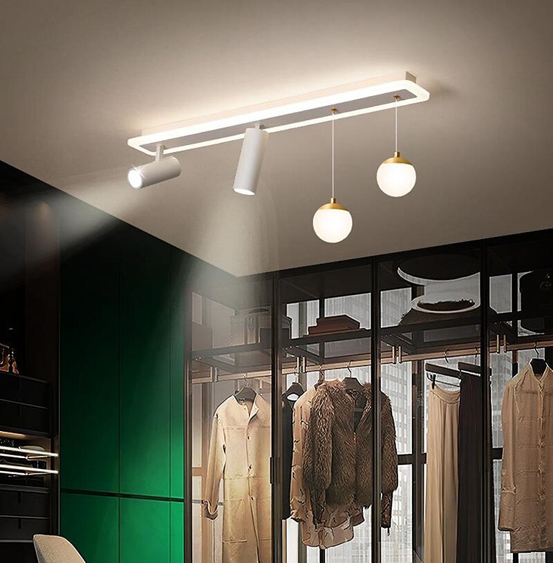 LED Ceiling Light With Spot Light Porch Light Modern White 80cm 100 cm Single Design Chandelier Metal Artistic Style Modern Style Stylish Painted Finishes 220-240V 110-120V 2025 - $284.39 –P6