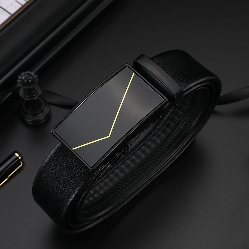 Men's Faux Leather Belt Ratchet Belt Black Red Faux Leather leatherette Fashion Party Work Solid Color Office / Career Daily Wear 2025 - $4.49 –P2