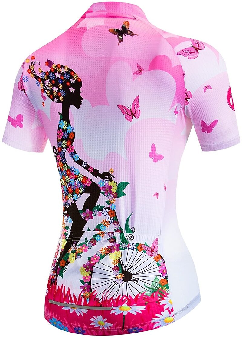 Mulheres Camisa para Ciclismo Padrão Botânico floral Flor Manga Curta Moto Camisa / Roupas Para Esporte Blusas com 3 bolsos traseiros Ciclismo de Montanha Ciclismo de Estrada Secagem Rápida Bolso de 2026 por $30.99 –P2