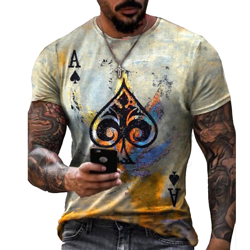 Voor heren Grote maten Overhemd Groot en klein Grafisch Ronde hals Afdrukken Korte mouw Zomer Ontwerper Casual Groot en klein Dagelijks Feestdagen Tops 2025 - $26.99 –P1