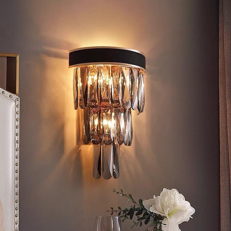 krystall moderne vegglamper vegglamper grå gjennomsiktig soverom butikker kafeer krystall vegglampe 220-240v 110-120v 5 w 2025 - $198.99 –P4