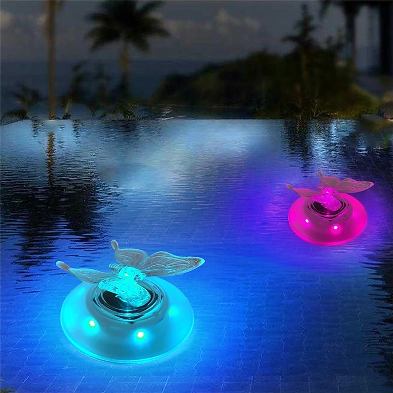 ulkona aurinkovalot led-uimurilamppu rgb värinvaihto perhonen sudenkorento muoto ulkona puutarha uima-suihkulähde uima-allas vesivalo ip68 vedenpitävä 2025 - $17.49 –P8