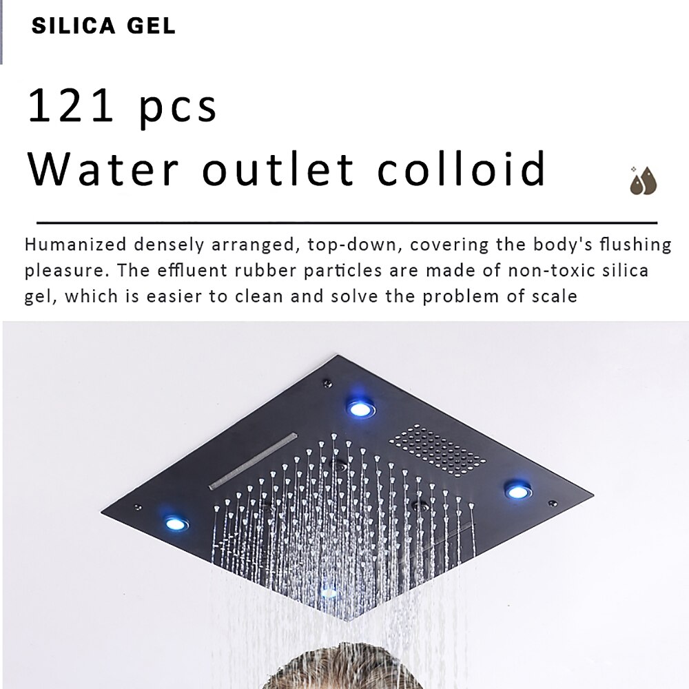 Shower Faucet,Rainfall Shower Head LED Waterfall Rain Contemporary Chrome/Painted Finishes Ceiling Mounted Bath Showerhead for Shower Room Bluetooth Remote Control Bathroom Plumbing Accessories 2025 - $809.99 –P9