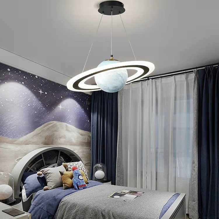 Lampa wisząca led projekt planety 45 cm latarnia desgin sypialnia światło metalowe malowane wykończenia nowoczesne 220-240v 110-120v 2025 - $549.99 –P6