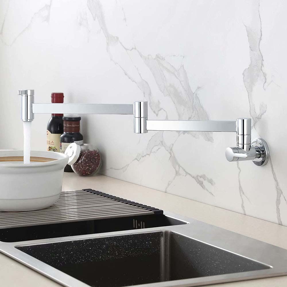 kuchyňská baterie jednoduchá rukojeť se dvěma otvory chrom/nikl kartáčovaný/galvanicky pokovená středová sada moderních kuchyňských kohoutků 2026 - $139.99 –P15