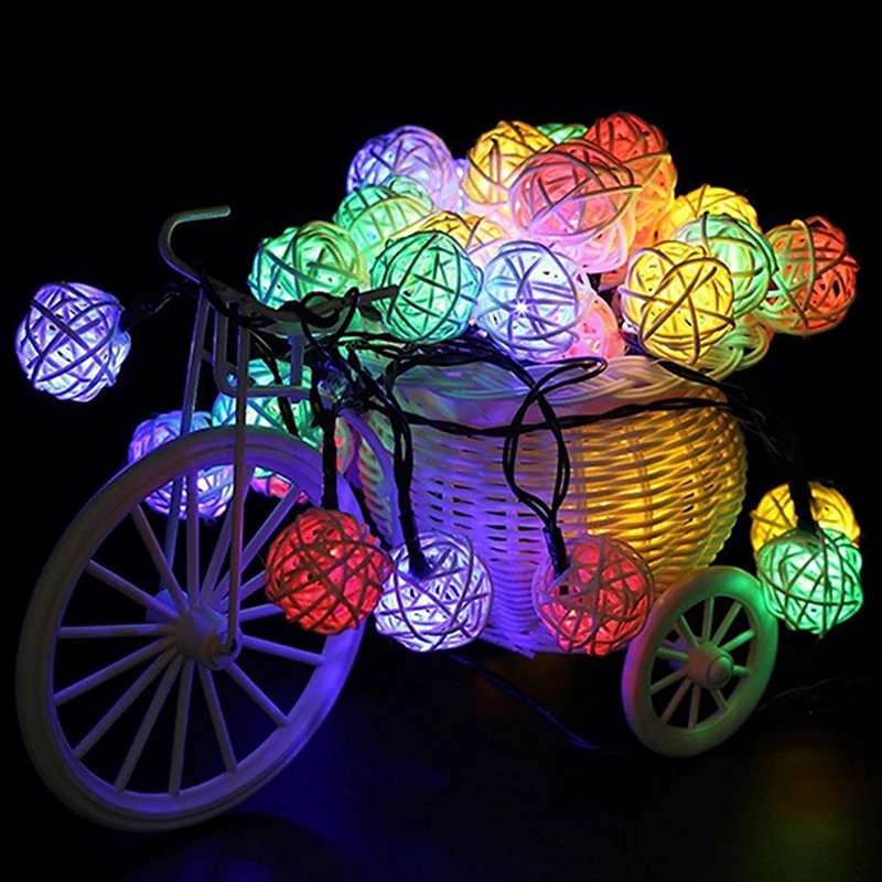 elegante ricevimento di matrimonio festa luci solari esterne stringa sepak takraw led luci fatate 6,5 m-30 led 5 m-20 led impermeabile ip65 luci stringa natale matrimonio festa giardino balcone del 2025 a $22.99 –P5