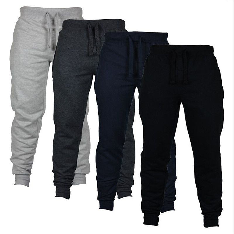 Homens Calças Esportivas Calças Calças de jogging Com Cordão Cintura elástica Côr Sólida Quente Respirável Comprimento total Esportes Final de semana Esportivo Casual / esportivo Preto Azul Marinha de 2026 por $13.49 –P1