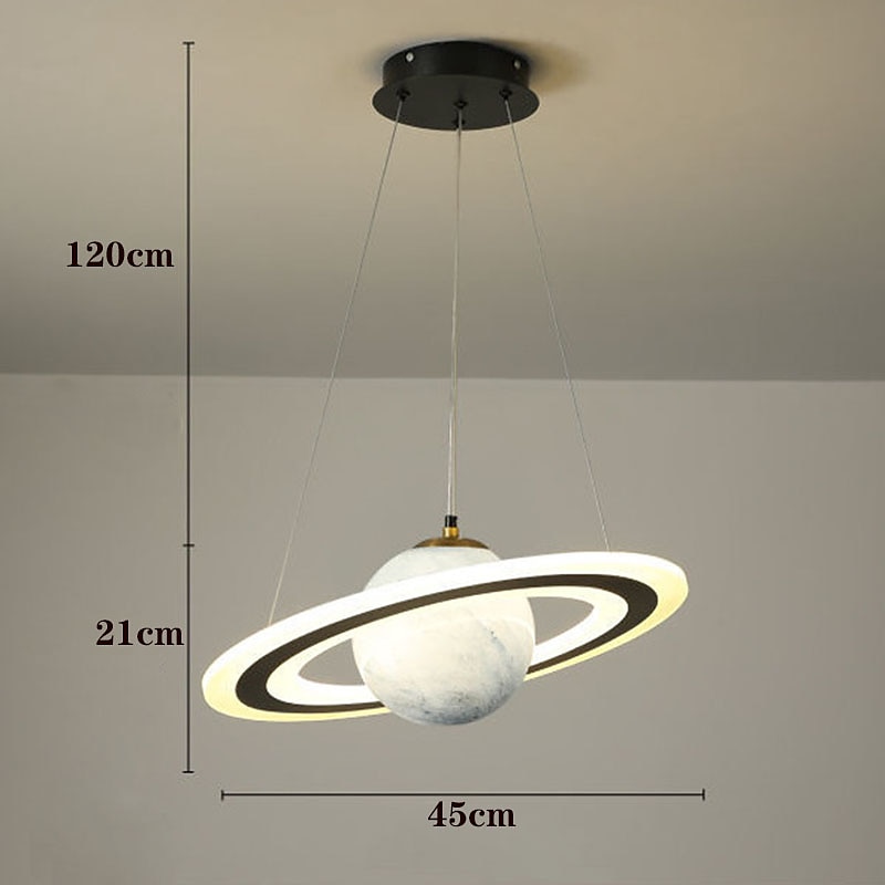Lampa wisząca led projekt planety 45 cm latarnia desgin sypialnia światło metalowe malowane wykończenia nowoczesne 220-240v 110-120v 2025 - $549.99 –P2