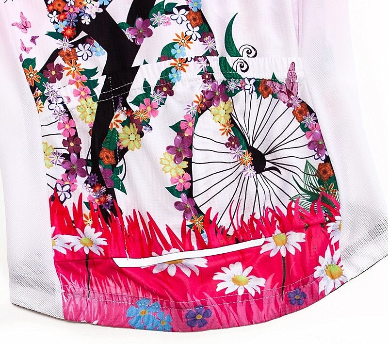 Mulheres Camisa para Ciclismo Padrão Botânico floral Flor Manga Curta Moto Camisa / Roupas Para Esporte Blusas com 3 bolsos traseiros Ciclismo de Montanha Ciclismo de Estrada Secagem Rápida Bolso de 2026 por $30.99 –P12