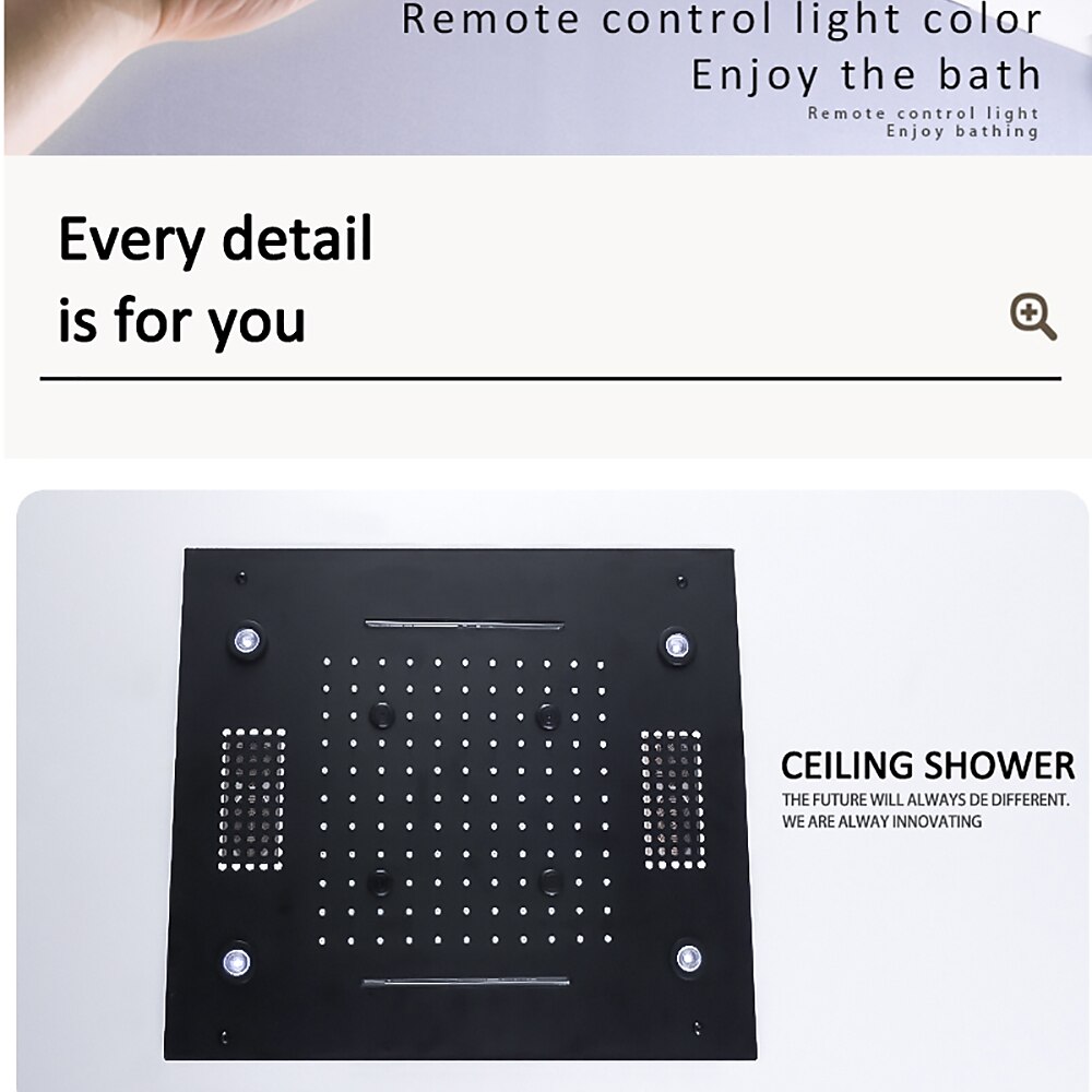 Shower Faucet,Rainfall Shower Head LED Waterfall Rain Contemporary Chrome/Painted Finishes Ceiling Mounted Bath Showerhead for Shower Room Bluetooth Remote Control Bathroom Plumbing Accessories 2025 - $809.99 –P13
