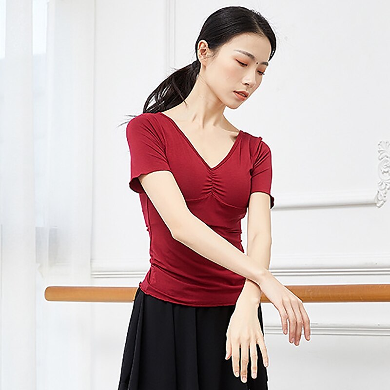 Activewear Top Pure Color Women's Performance Training Short Sleeve High Modal 2025 - $17.99 –P1