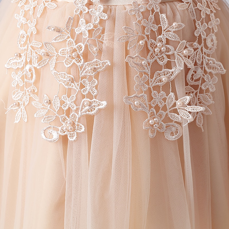 Bloemenmeisjesjurk Voor meisjes Jurk Prinses jurk Feestjurk Bruiloft Feest Verjaardag Prinses Zoet Kinderdag Bloem Lange mouw Strakke ronde hals Wit Blozend Roze 3-12 jaar 2025 - $36.99 –P3