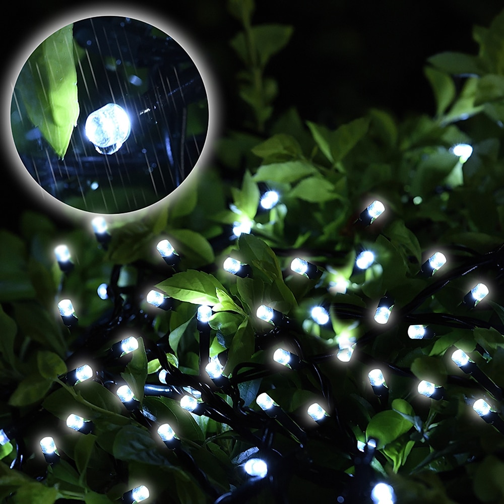 سلسلة ضوء الطاقة الشمسية 50m-400leds 100m-800leds مع جهاز التحكم عن بعد 8 أوضاع مجموعة توقيت وامض المكونات المزدوجة الغرض عيد الشكر عيد الميلاد في الهواء الطلق حديقة الديكور أضواء الجنية gypsophila 2025 - $71.99 –P9