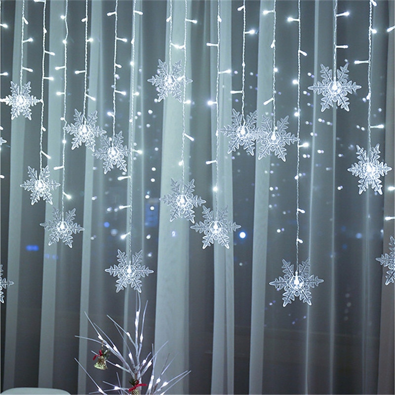 Led string light 3.5m 24 droop 96 diod led string lights oświetlenie okienne gwiazdy i płatki śniegu bajkowe światła halloween boże narodzenie kreatywne przyjęcie dekoracyjne 220-240 v 110-120 v 1 2025 - $25.99 –P2