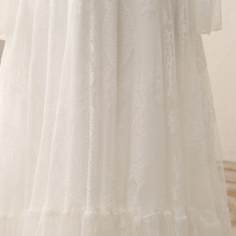 vestido de festa de casamento na praia, comprimento até o chão, vestido de dama de honra, festa de casamento, meninas, lindo vestido de baile, renda com renda, boho, praia, ajuste de 3 a 16 anos, de 2025 por $65.99 -P4