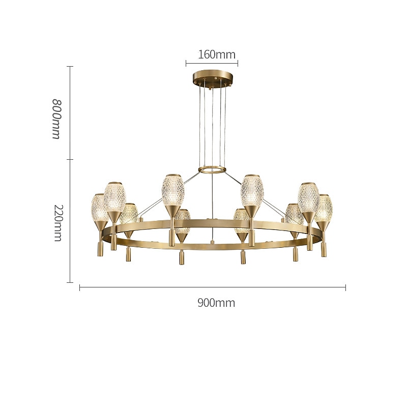 6-Light 10-Light 64/80/90/90 cm Forme geometrice Candelabre Cupru Acrilic Stil modern Alamă Modern Stilul nordic 110-120V 220-240V 2025 - $1273.15 –P12