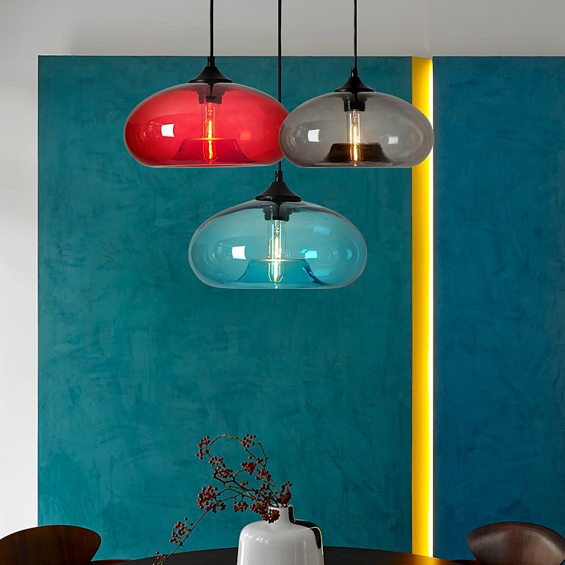 lampada a sospensione a led 28 cm lampada a sospensione design singolo in vetro elettrolitico moderno stile nordico 110-240 v del 2025 a $152.99 –P4