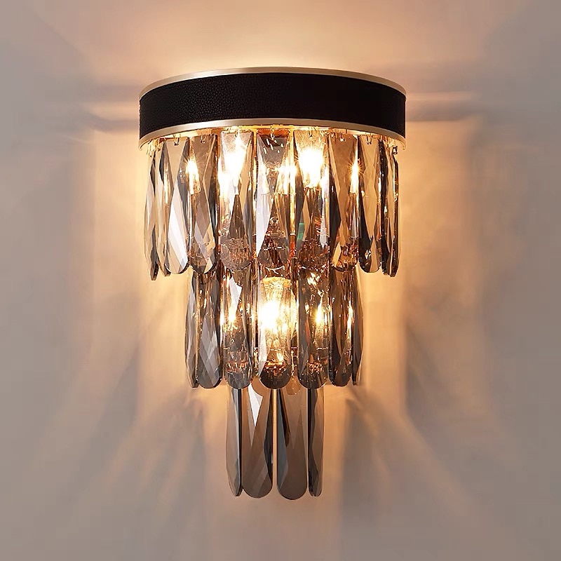 krystall moderne vegglamper vegglamper grå gjennomsiktig soverom butikker kafeer krystall vegglampe 220-240v 110-120v 5 w 2025 - $198.99 –P5